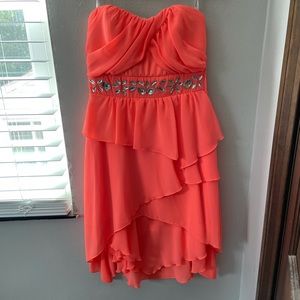 Florecent peach color dress!